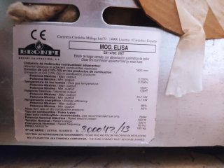 Estufa de pelet Bronpi m.d.l elisa