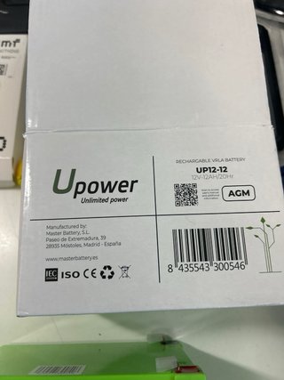 Batería AGM UPOWER UP12-12 12V 12Ah