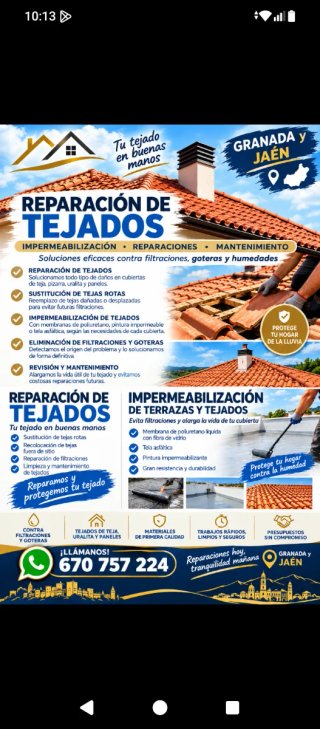 Reparación tejados, terrazas y cubiertas