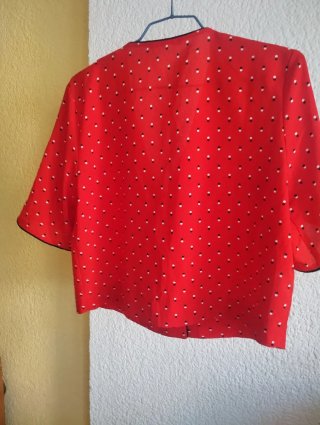 Blusa Roja de Lunares Mango Talla S