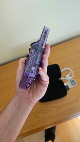 Consola R36S Morada NUEVA + microSD 64GB + Funda
