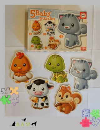 Set de 5 Puzzles Baby Educa Animales