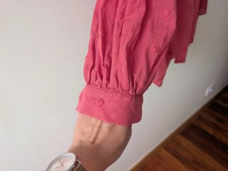 Blusa Abotonada Mango Roja Talla M