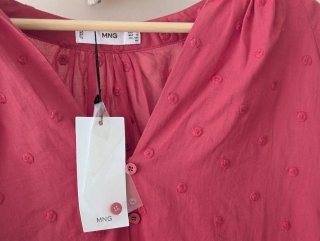 Blusa Abotonada Mango Roja Talla M