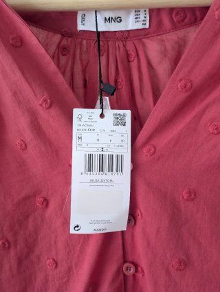Blusa Abotonada Mango Roja Talla M