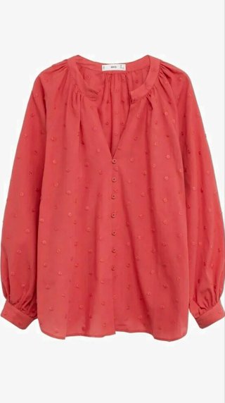 Blusa Abotonada Mango Roja Talla M