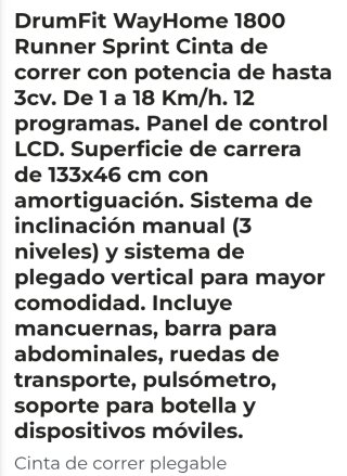 Cinta de Correr Drumfit Cecotec