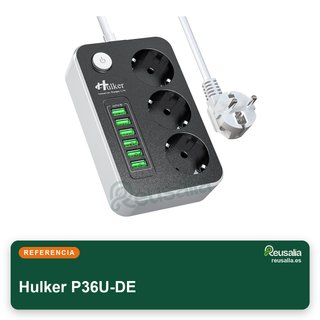 Hulker regleta extensión con puertos USB