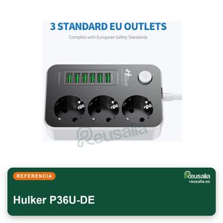 Hulker regleta extensión con puertos USB