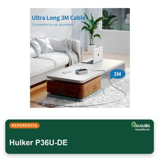 Hulker regleta extensión con puertos USB