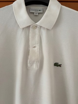 Polo Lacoste Blanca Talla L