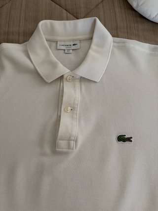 Polo Lacoste Blanca Talla L