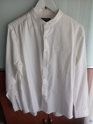 Camisa Blanca Cuello Mao de Primark