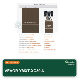 VEVOR kit herrajes puerta corrediza resistente