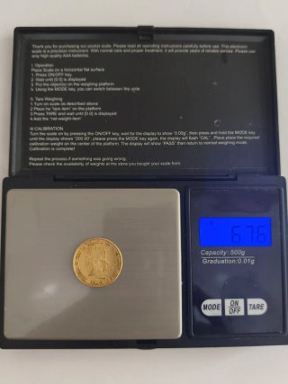 Moneda Oro 80 Reales Isabel II 1848
