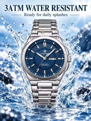 Reloj Hombre paazomu Plateado y Azul