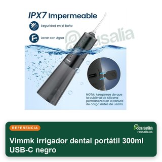 Vimmk irrigador dental portátil 300ml USB-C negro