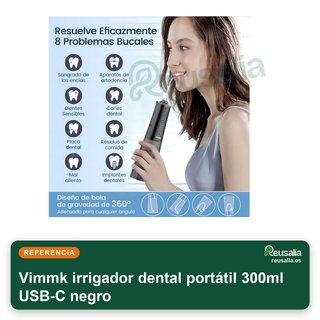 Vimmk irrigador dental portátil 300ml USB-C negro