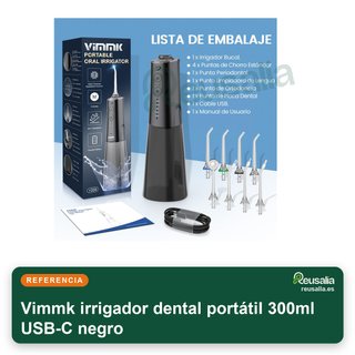 Vimmk irrigador dental portátil 300ml USB-C negro