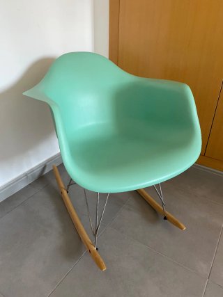 Silla Mecedora Estilo Nórdico Turquesa