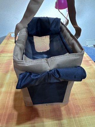 Maleta Viaje Perro/Gato Beige y Azul