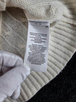 Sweater Cable Knit Polo Ralph Lauren Women L White