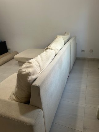 Sofá 2 Plazas + Chaiselongue Blanco Roto