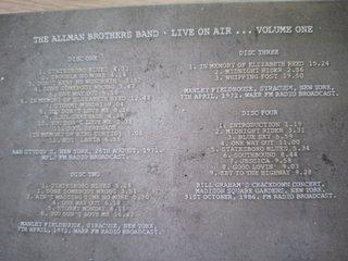The Allman Brothers Band Live on Air Vol. One 4CD