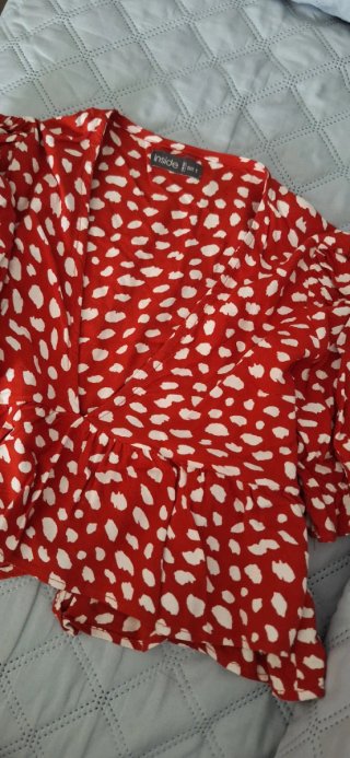 Blusa Inside Roja y Blanca Talla S