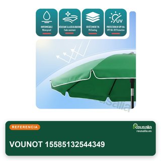 VOUNOT sombrilla playa grande ajustable verde
