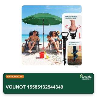 VOUNOT sombrilla playa grande ajustable verde