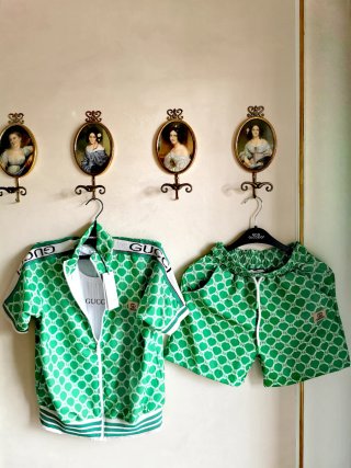 Conjunto Gucci 3 Piezas Verde y Blanco