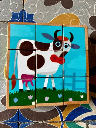 Puzzle de Cubos de Madera Djeco PiouPiou & Cie