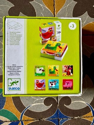 Puzzle de Cubos de Madera Djeco PiouPiou & Cie