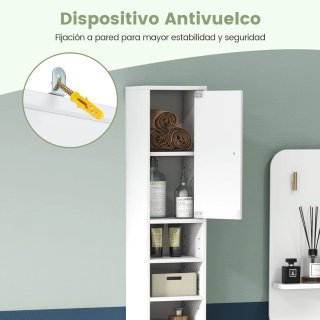 Mueble Armario Columna Baño COSTWAY JV10766WH