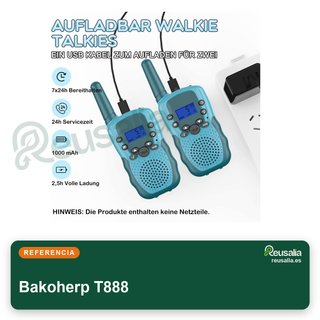 Bakoherp walkie talkie niños recargable aventura