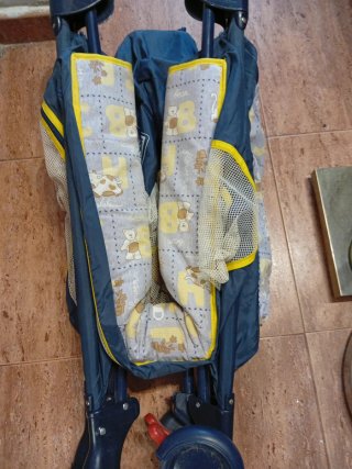 Cuna de Viaje Plegable Azul y Amarilla