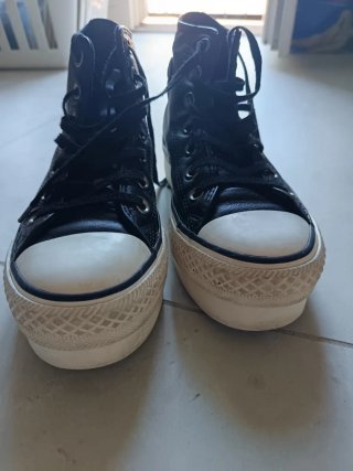 Converse pelle alte nere