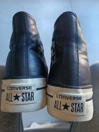Converse pelle alte nere