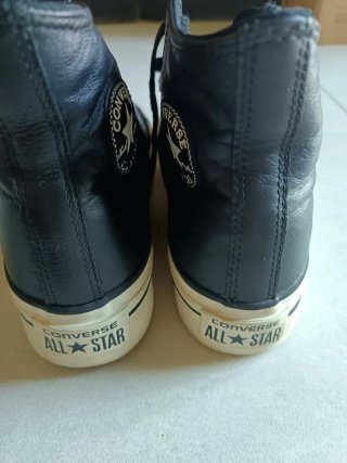 Converse pelle alte nere