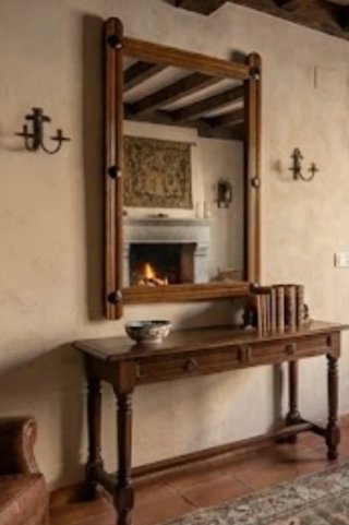 Espejo Antiguo Estilo Castellano – Madera y forja