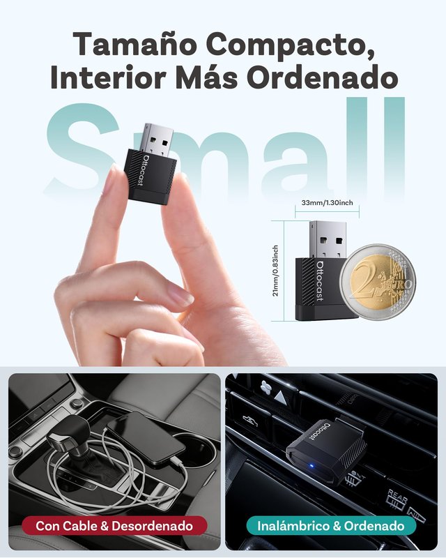 Ottocast Mini Nova 2 en 1 CarPlay Android Auto