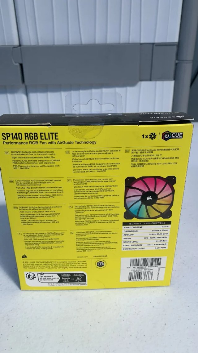 Corsair SP140 RGB ELITE Ventilador