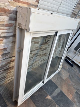 Ventana corredera aluminio blanco 120x115