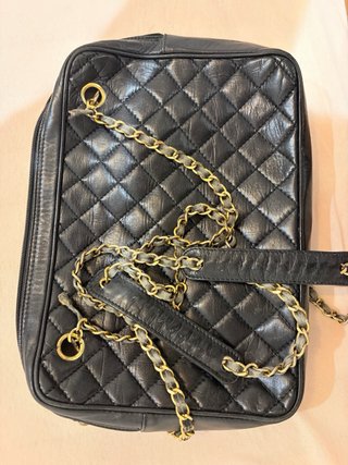 Bolso Cámara Chanel Negro Piel Acolchado