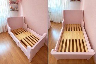 Cama infantil evolutiva IKEA rosa