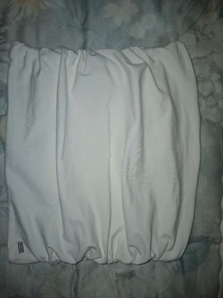 Top blanco fruncido talla única