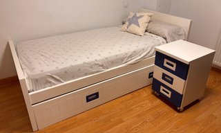 Cama nido juvenil y mesita de noche de DM