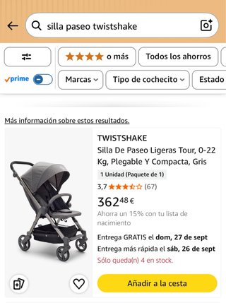 Silla de paseo Twistshake ligera