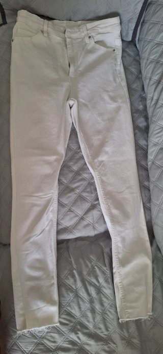 Pantalón Vaquero Pitillo Blanco
